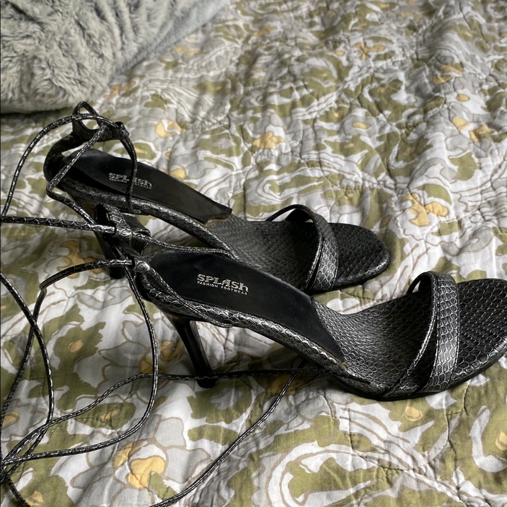 SEXY Grey tones Strappy Lace up Heels